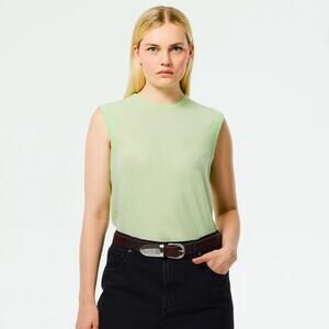 Tibi Skinlike Mercerized Wool Sleeveless Sweater Sz XL